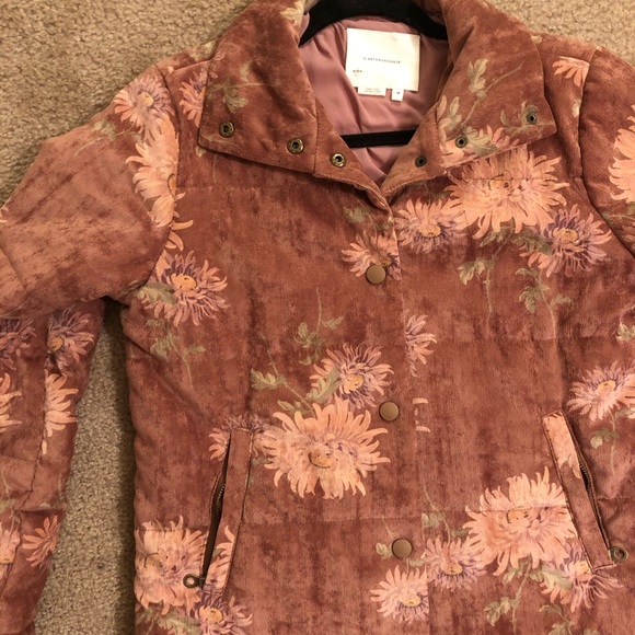 Anthropologie Floral Corduroy Puffer Jacket - Picture 4 of 5